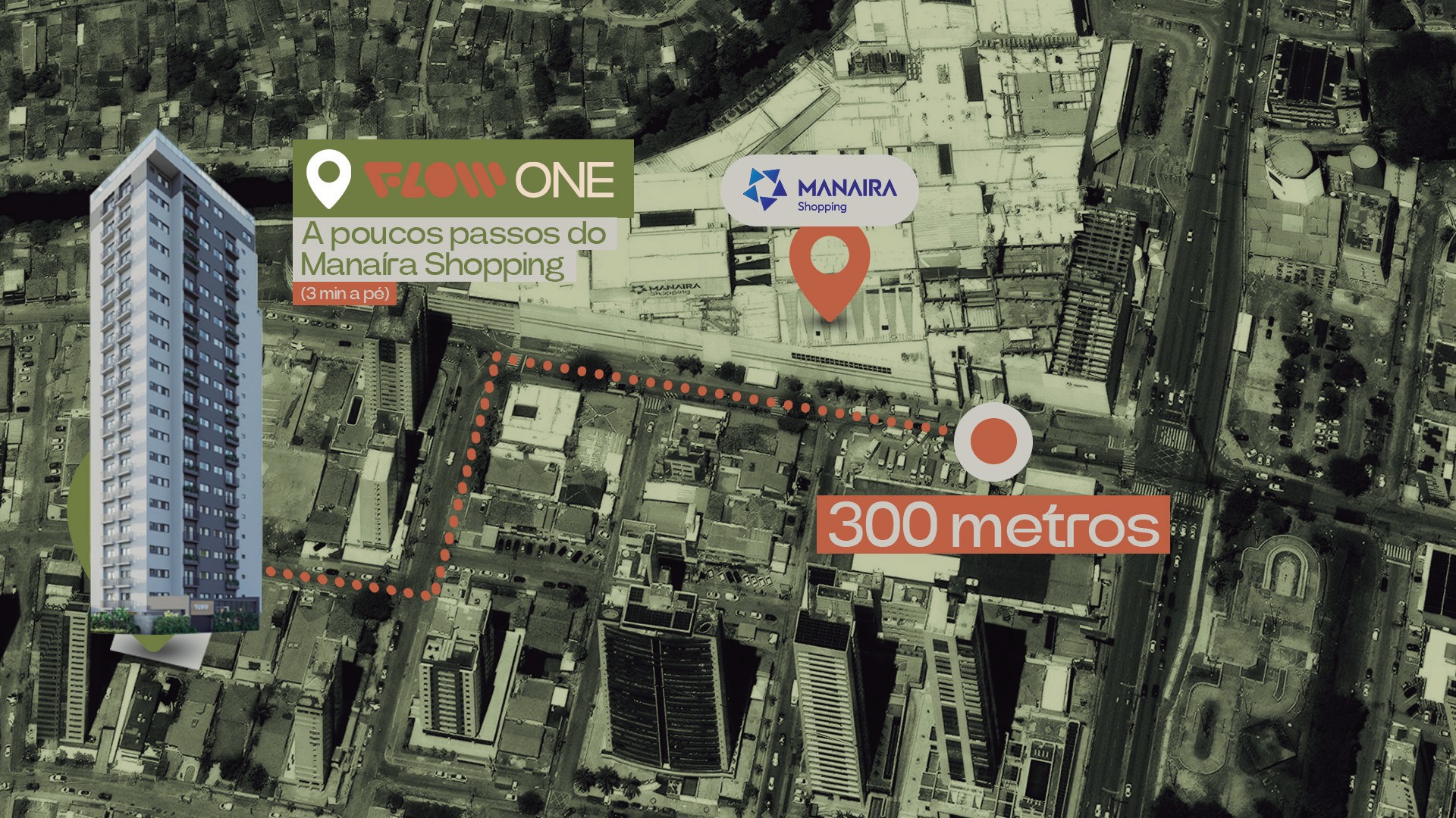 Mapa: Flow One a 300 metros do Manaíra Shopping